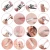 16 piece Rose gold Professional Pedicure manicure set Stainless Steel nail tools kit 16Pcs Pink Nail clippers set with PU Bag