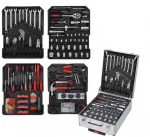 186 pcs mechanical auto repair Socket Wrench tools hand tool set in Aluminum trolley