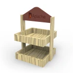 2 Layer Pinewood Tabletop Counter Display Rack