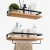 Import 2 Tier Floating Wood Shelf Wall Mounted , Rustic Wood hanging Wall  bath Shelf Set of 2 from China