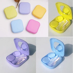 2017 fashion Cute portable hot selling Pocket Mini Contact Lens Case Travel Kit Mirror Container