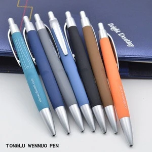 2018 best selling hilton hotel pen logo printing soft ruber plastic pen