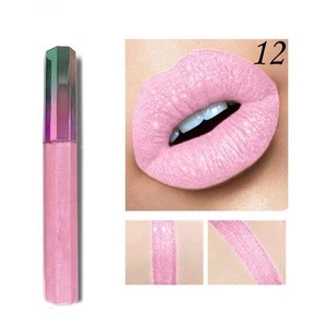 2018 Hot sale wholesale glitter lipgloss make your own logo lip gloss