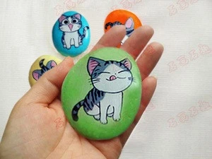 2018 new product pretty hand painted stones for home decoration or children gift