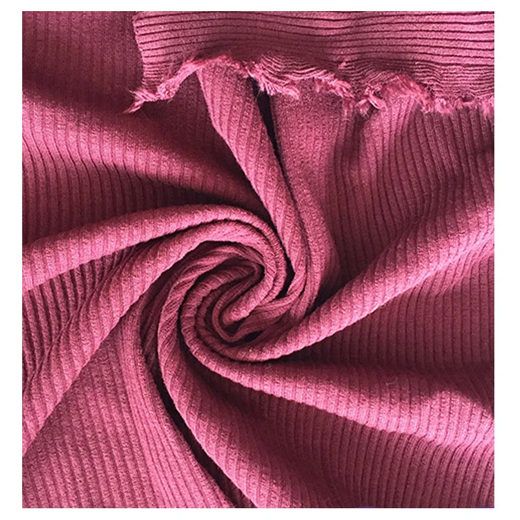 2019 Fashion Opulent Berry Rayon Spadex 3X3 Rib Hacci Knit Fabric