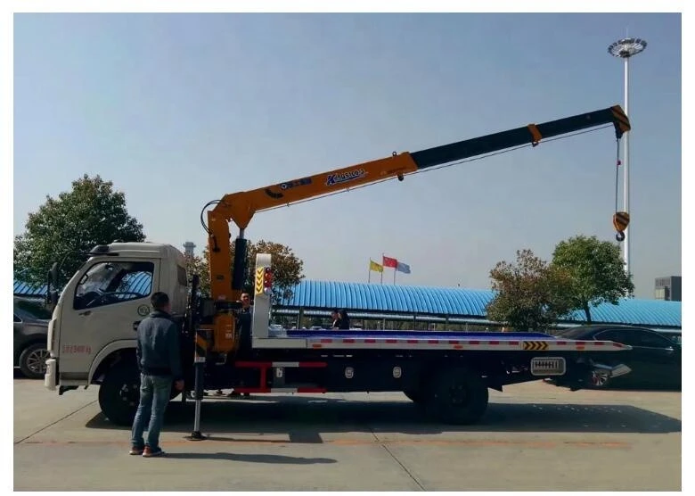 2020 Longwin Multi-purpose wrecker/5 ton flatbed wrecker tow truck mounted crane