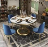 2020 Top Luxury Soft Parcel  Hotel Restaurant Round Marble Dining Table Dining Table With Turntable