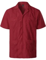 2024 High Quality New Fashion Mens Short-Sleeved Office Shirt Custom Logo Mens Casual Solid Color Short Sleeve Shirt