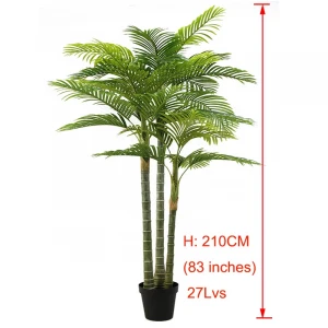 210cm(83 inches) height with 27pcs leaves artificial bonsai potted palm tree plant,  big bonsai tree artificial