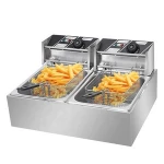 220V 110V Potato Chips Chicken Double Basket Deep Fryer Electric Commercial Fryers