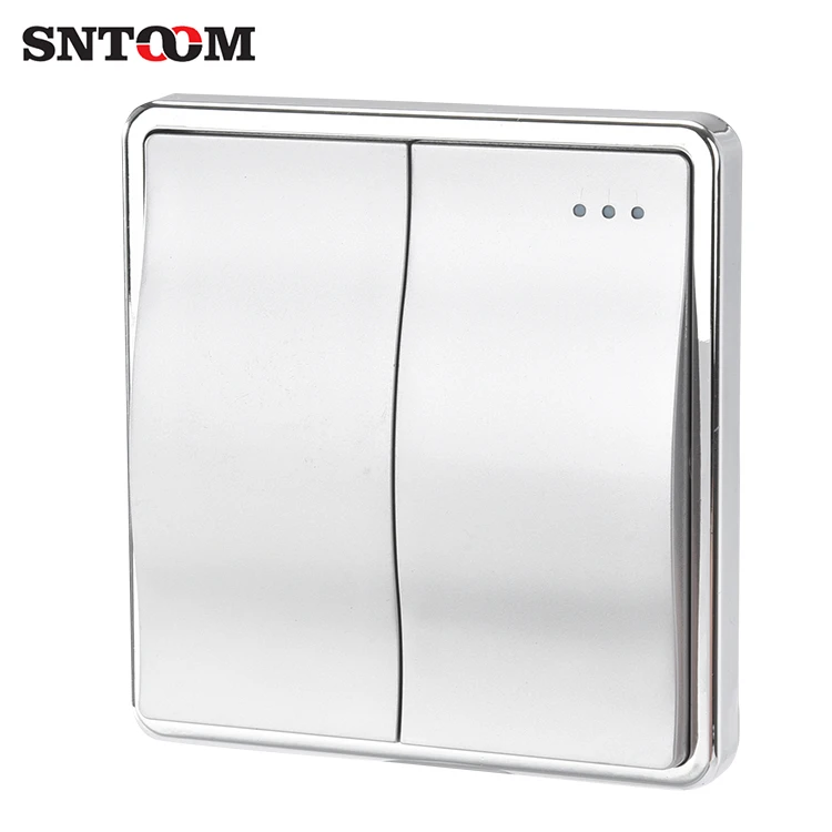 2gang1way wall switch, silver color 86 electric switch