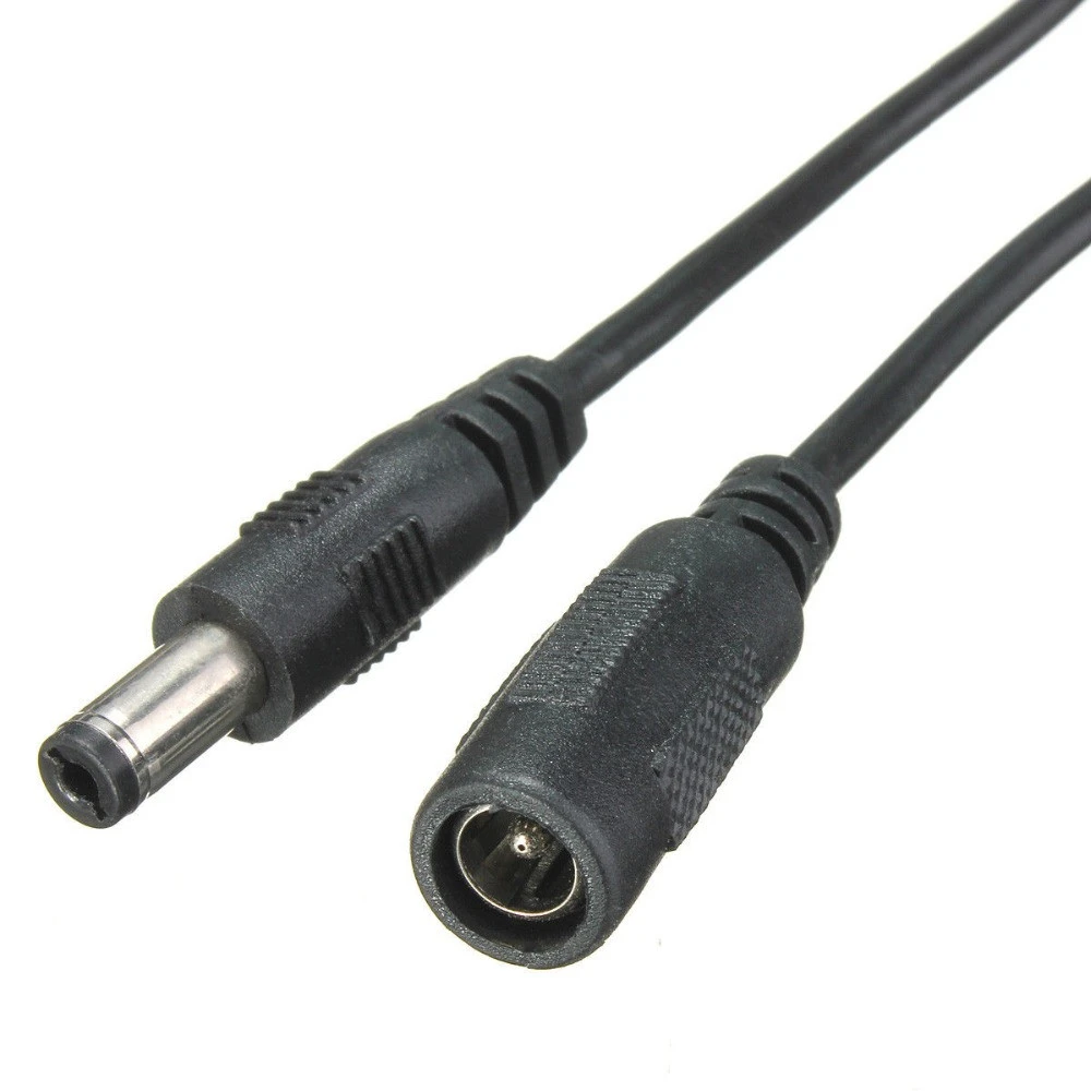 2m length Customized Wire Connectors DC led Solder adapter 5.5x2.1mm Male to 5.5mmx2.5mm Male black Wire Cable