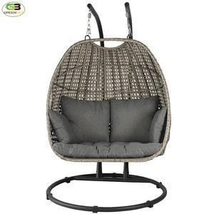 2seater metal garden furniture patio furniture swing indoor/outdoor wicker hanging  egg