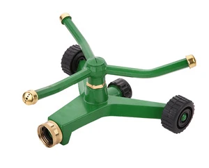 3- arm brass rotary garden watering sprinkler with zinc alloy base for irrigation system