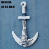 3 Sets (30x4.5x42cm) Antique White Wooden Wall Anchor Craft, Ship Anchor Wall Hanging