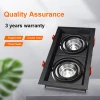 3 Years Warranty 10w 20w 30w Adjustable One Two Three Head Recessed Square LED Downlight  Led Grille Light