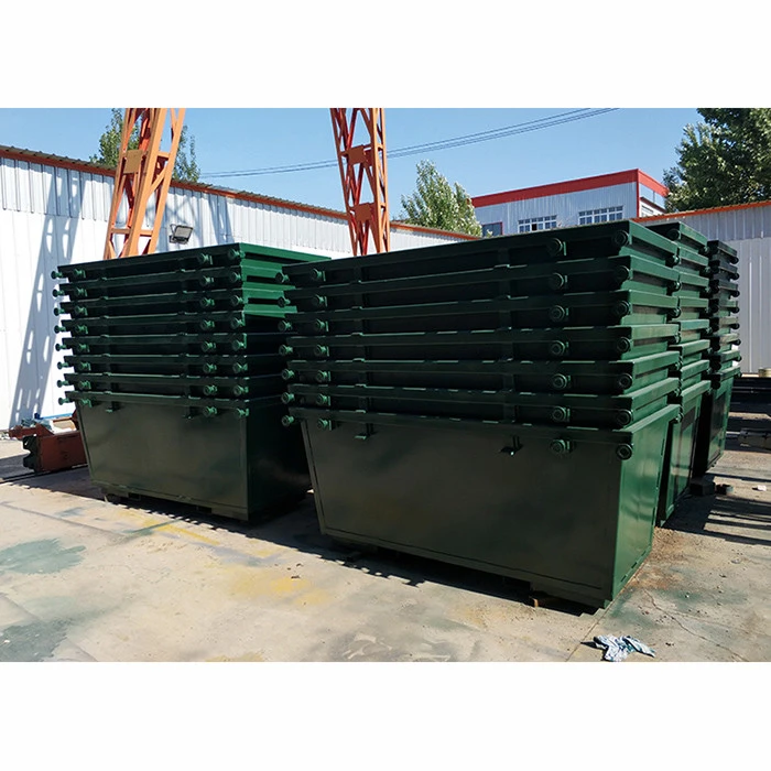 3000L Outdoor steel  Portable DumpTrucks Trash Waste Scrap Steel Self-dumping Hopper Forklift Tipping Bins