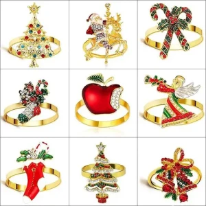 33 new Christmas napkin rings napkin buckles Christmas tree deer snowman socks crutches wreaths napkin rings wholesale