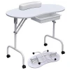 37L Portable & Foldable 1-Drawer Manicure Table Nail Technician Desk Workstation Manicure Table