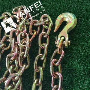3/8 x 20ft G70 Transport Tie Down Tow Safety Chains &amp; 2 Ratchet Buckles