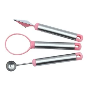 3pcs Set Fruit And Vegetable Tools Fruit Carving Knife Fruit Carving Tools Melon Ballers Dig Scoops Kitchen accessories