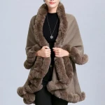 419365 Free Size Cloak double layer loose knitted scarves shawls
