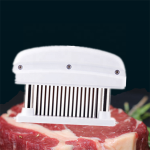 48-Blade Meat Tenderizer Multifunction Stainless Steel Meat Tenderizer Needle Kitchen Tools Black and White
