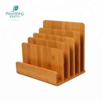5 Slots Desktop Paper Organizer Bamboo File Folder