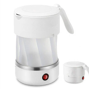 500ML mini  food grade silicone kettle portable hot water kettle wide voltage folding travelling electric kettle