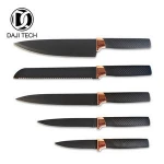5pcs Black blade Ceramic Coating4"5"8" Kitchen Knife Set with Acrylic Block