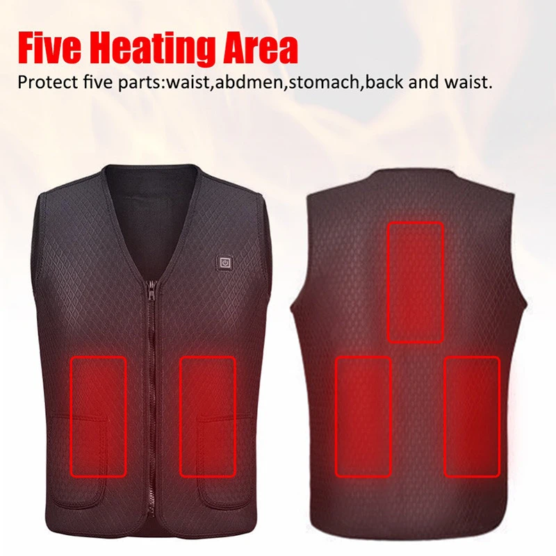 5V Electric USB Rechargeable Battery Powered Warm Winter Outdoor Thermal Sport Motorcycle Hunting Heated Vest