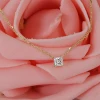 6.5x6.5mm 1.2ct princess cut moissanite necklace 14k yellow gold