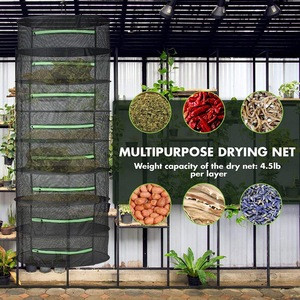 8 Layer Flowers and Plants Drying Rack Net Folding Hanging Basket with Zipper Drying Bag Flower Bud Plant Drying Net