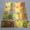 8pcs Colored Europe 5 - 1000 Euro Banknote Quality 24k Gold Plated Paper Note Crafts