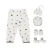 Import 8pcs newborn baby clothing set with baby romper  bodysuit  pants bibs from China