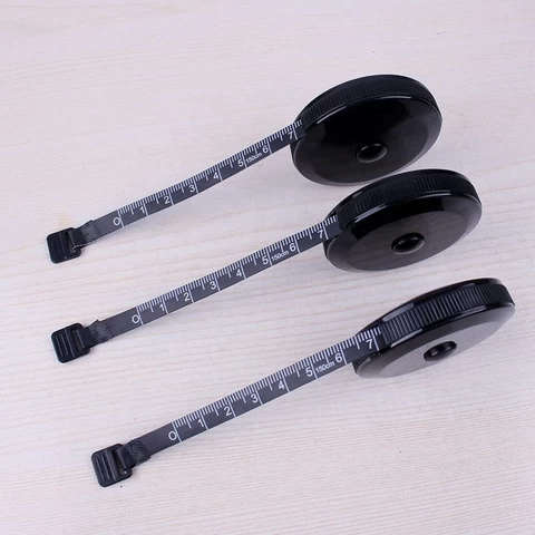 ABS Black 1.5m / 60 inch double-sided tape measure retractable tool automatic flexible mini sewing measurement tape