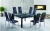 Import adjustable big size new mirror extendable glass dining table for hotel from China
