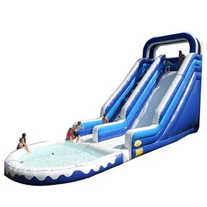 Adults kids outdoor magic large blue crush running bouncy games inflatable water slide