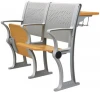 Aluminum alloy multi-media college school desk and chair in rows