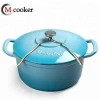 Amazon hot sale cast iron enameled round shape dutch oven with cover metal enamel cast iron cookware