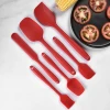 Amazon Hot Sale High Quality Kitchen Utensil Baking Accessories Cake Nonstick 6pieces Silicone Spatula And Brush Bakeware Set