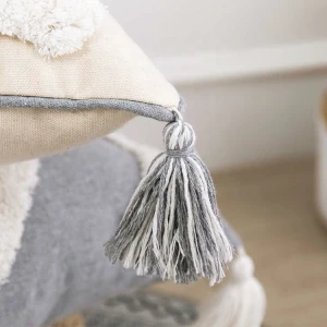amazon hot sell Handmade Boho Macrame  Knit Tassel Solid Cotton Embroidered jacquard Cushion Cover For Sofa