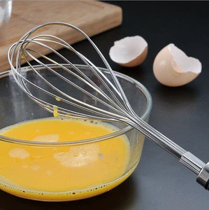 Amazon Top Home Use 12 inches Stainless Steel Egg Beaters Mixer Kitchen Cooking Tools Manual Mixing Egg Whisk Cooking Utensils