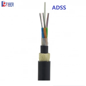 Antena Autosuficiente Cable De Fibra Optica ADSS 24 Core Aerial Fiber Optic Cable Price Cable Fiber Optic