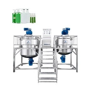 Automatic Double Tanks Homogeneous Liquid Lotion Detergent Mixer Making Machine