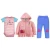 Import autumn winter 3pcs long sleeve hooded baby coat matching with bodysuits and pants from China