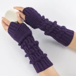 Autumn Winter Women Knit  long Gloves Arm Wrist Sleeve Hand Warmer Winter Mittens Fingerless Gloves