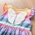 Import Baby Rainbow Stripe Princess Dress Children Girl Cotton Summer Sweet Angel Wing Skirt Clothes Kids Party Frock Girls Dresses from China