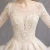 Import Backlakegirls BW0219 Elegant Lady Puffy Pleating White Deep Boat-Neck Long Sleeve A Line Wedding Dress from China