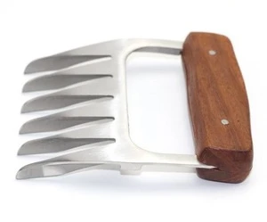 BBQ tool for knife wooden handle meat fork